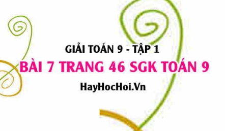 Giải bài 7 trang 46 SGK Toán 9 tập 1